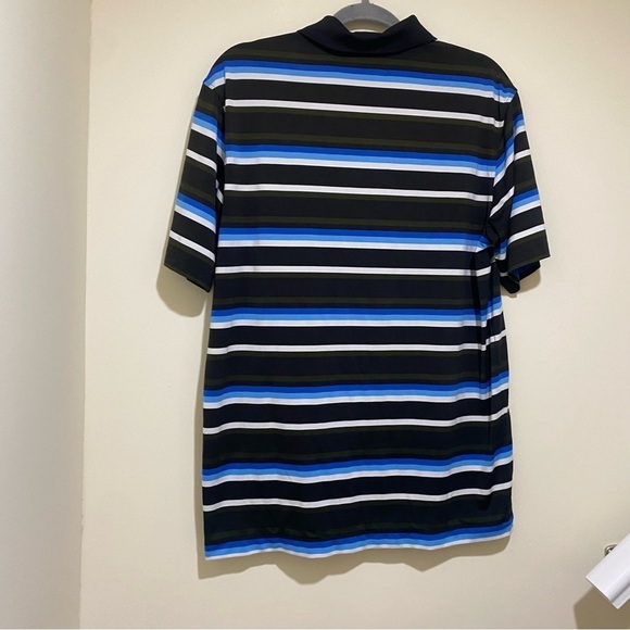 Men’s Nike Golf Dri-Fit Men's Short Sleeve Polo Shirt Blue  Brown Striped Size M - Picture 13 of 15